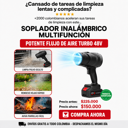 SOPLADOR DE AIRE INALÁMBRICO 2 EN 1 + ENVÍO GRATIS