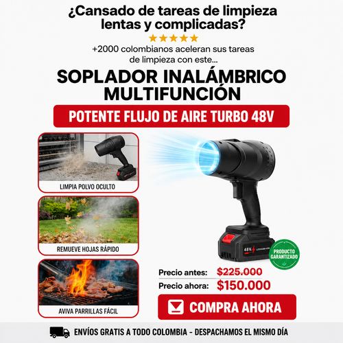 SOPLADOR DE AIRE INALÁMBRICO 2 EN 1 + ENVÍO GRATIS